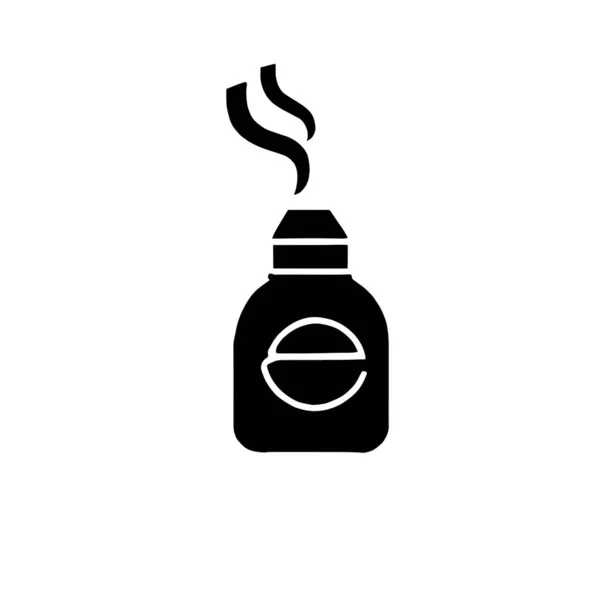 Значок Пляшки Парфумів Чорному Кольорі Білому Тлі — стоковий вектор