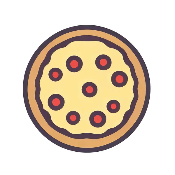 Απλή Εικόνα Εικονίδιο Πίτσα Ένα Λευκό Καμβά — Διανυσματικό Αρχείο