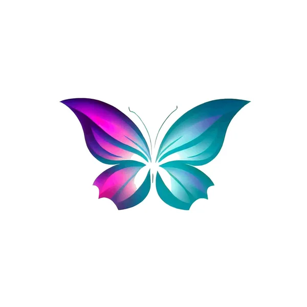 Butterfly Illustration White Canvas — Stock Vector