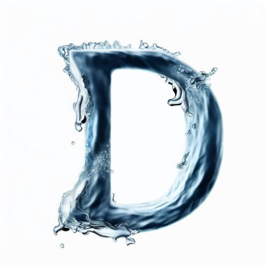 Suyun büyük harfi D ve boş resim arkaplanı