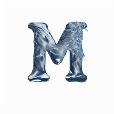 Suyun büyük harfi M ve boş resim arkaplanı