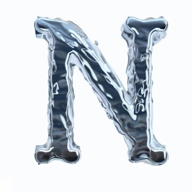 büyük harf N, boş resim arkaplanı olan suda.