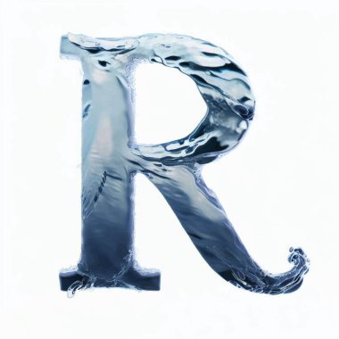 Suyun büyük harfi R ve boş resim arkaplanı