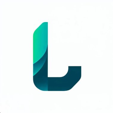 Beyaz arkaplandaki L harfinin logo çizimi