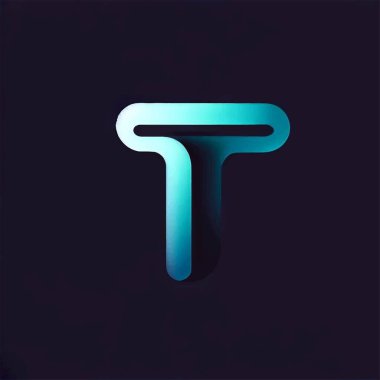 Beyaz arkaplandaki t harfinin logo çizimi