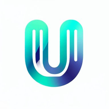 Beyaz arkaplanda u harfinin logo çizimi