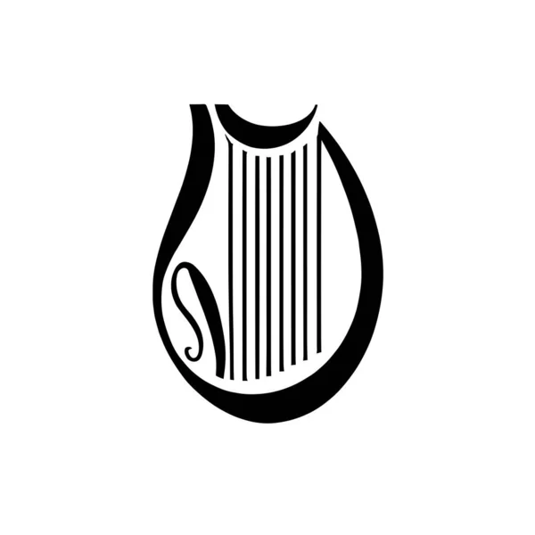 Ilustración Del Logotipo Lira Arpa Lienzo Blanco — Vector de stock