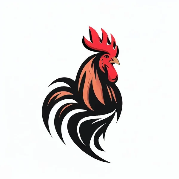 Rooster Logo White Background — Stock vektor