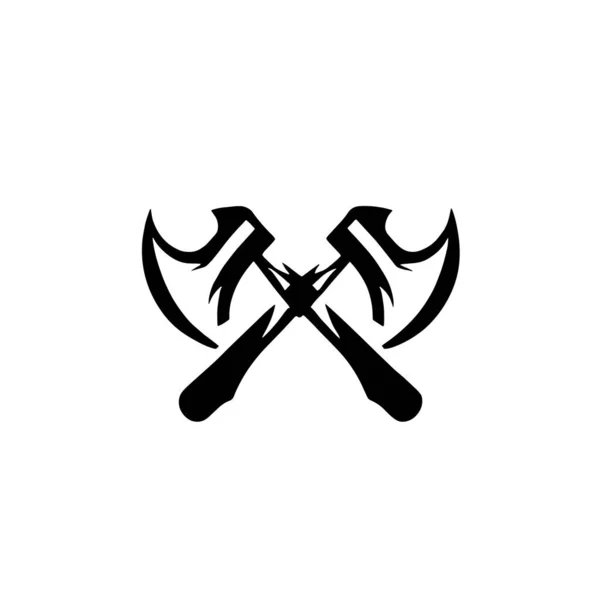 Black Axes Logo Illustration White Background — Stock Vector