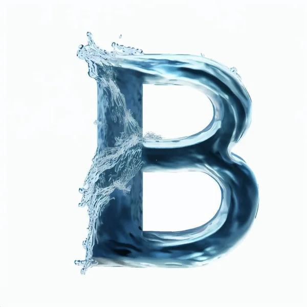 带有空白图像背景的水中大写字母B — 图库矢量图片