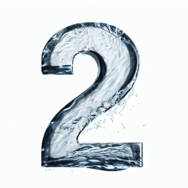 Número Dos Forma Agua — Archivo Imágenes Vectoriales