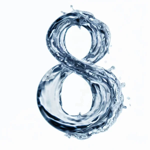 Número Oito Forma Água — Vetor de Stock