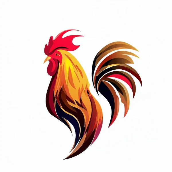 Logo Coq Sur Fond Blanc — Image vectorielle