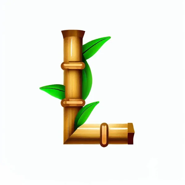 Icône Logo Bambou Sur Fond Blanc — Image vectorielle