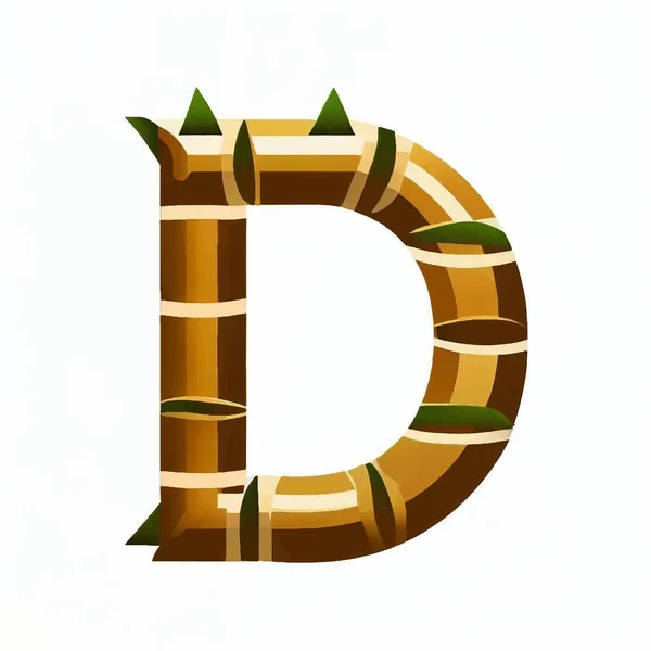 Bambu Letra Logotipo Ícone Fundo Branco — Vetor de Stock