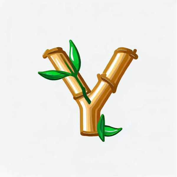 Icône Logo Bambou Sur Fond Blanc — Image vectorielle