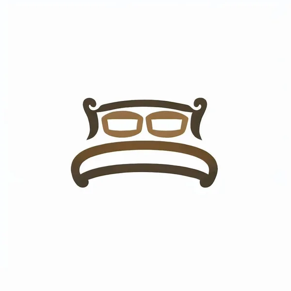 Logo Lůžka Ilustrace Hnědé Barvě — Stockový vektor