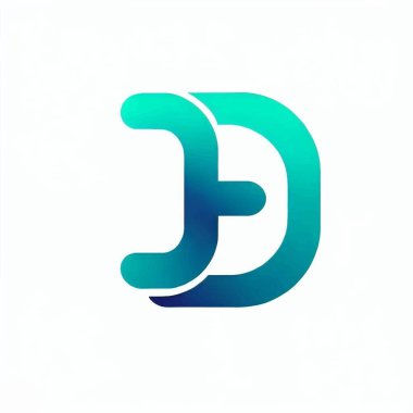 Beyaz arkaplanda d harfinin logo çizimi