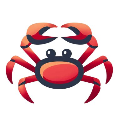 Yengeç çizgi film simgesi beyaz tuval üzerinde