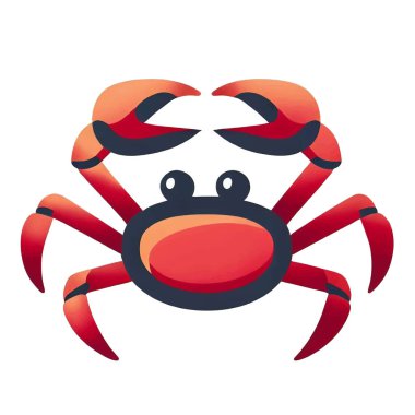 Yengeç çizgi film simgesi beyaz tuval üzerinde