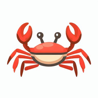 Yengeç çizgi film simgesi beyaz tuval üzerinde