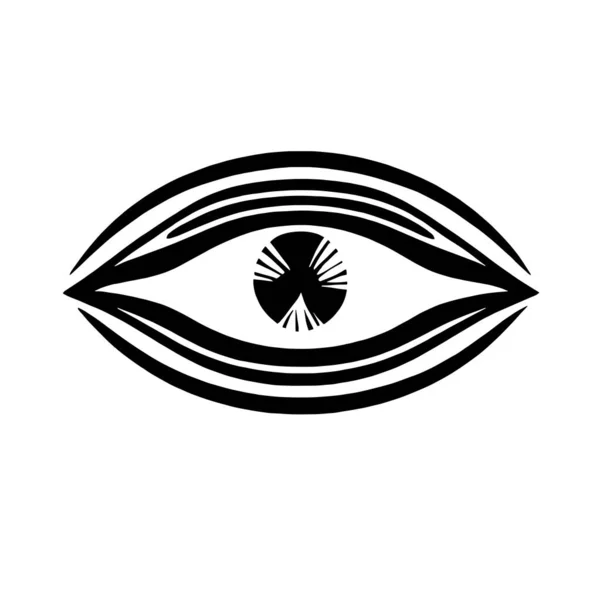 Eye Logo Illustration Black Color White Screen — Stock Vector