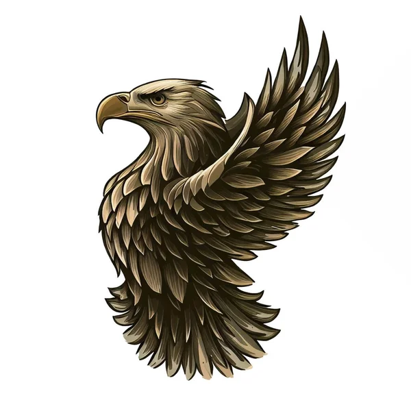 Ilustración Águila Sobre Lienzo Blanco — Archivo Imágenes Vectoriales