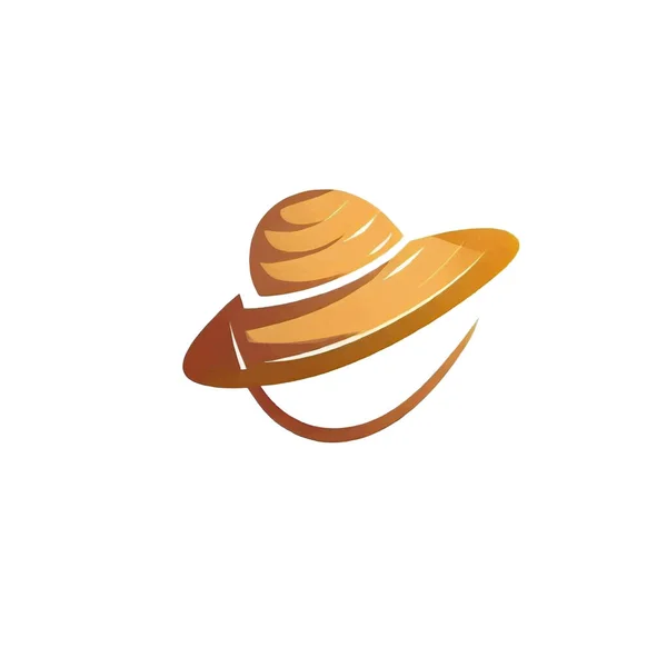 Chapeau Paille Logo Illustration Sur Une Toile Blanche — Image vectorielle