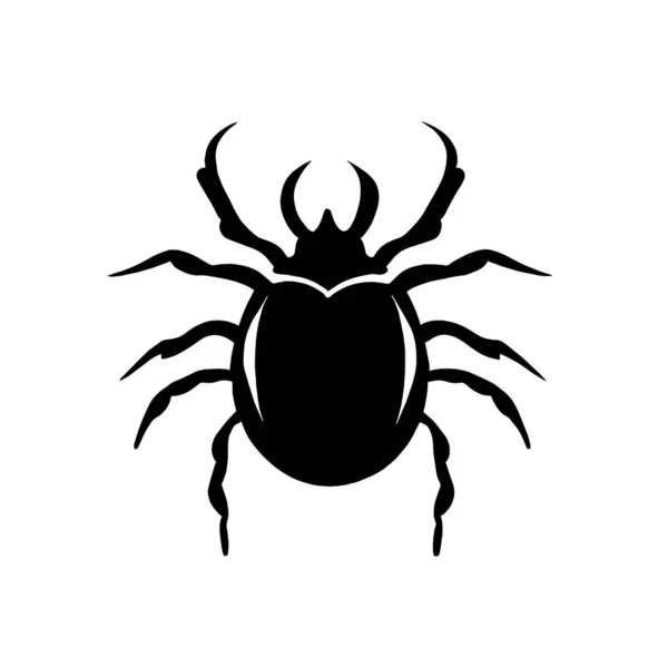 黒い色のカブトムシのアイコン — ストックベクタ