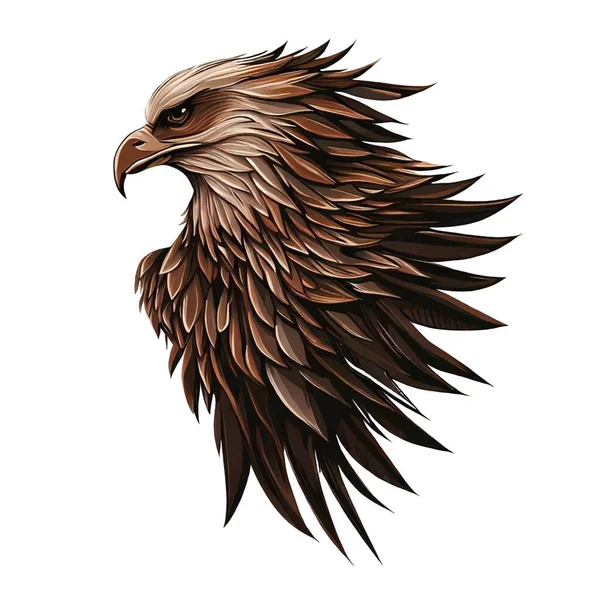 Abbildung Des Adlers Auf Einer Weißen Leinwand — Stockvektor