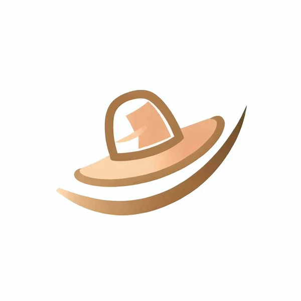 Chapeau Paille Logo Illustration Sur Une Toile Blanche — Image vectorielle
