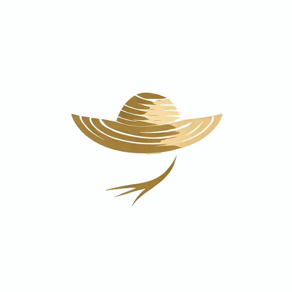 Logotipo Chapéu Palha Ilustração Uma Tela Branca — Vetor de Stock