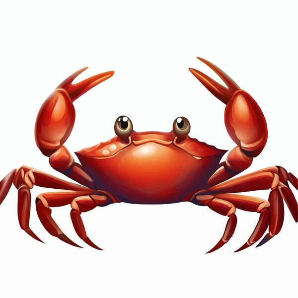 crab cartoon illustrationon white canvas