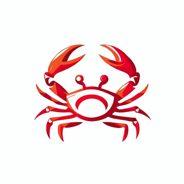 Beyaz Tuval Üzerinde Yengeç Çizgi Film Logosu — Stok Vektör