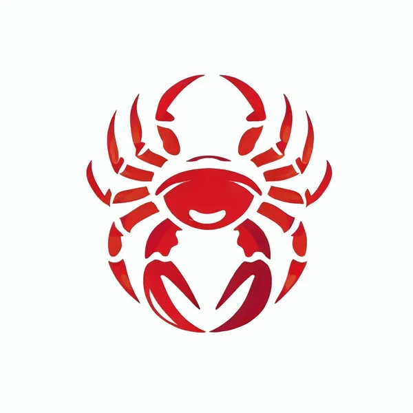 Logo Dessin Animé Crabe Sur Toile Blanche — Image vectorielle