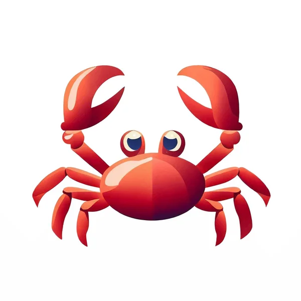 Crab Cartoon Illustration Auf Weißer Leinwand — Stockvektor
