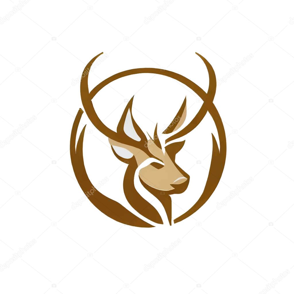 Deer logo on a white canvas