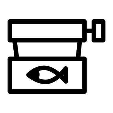 Konserve balık ikonu tipik olarak etiketinde içindeki balık türünü gösteren bir balık sembolü içerir. Bu simge genellikle konserve ton balığı, sardalya, somon ya da diğer deniz ürünleri ile ilişkilendirilir..