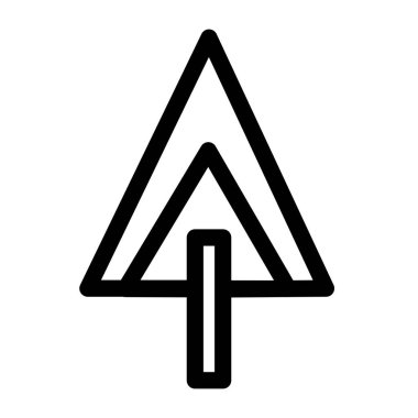 Üçgen şekilli ağaç simgesi üçgen şekilli sadeleştirilmiş ağaç siluetini gösterir. Ormanlar, parklar ve sürdürülebilirlik çabalarıyla ilişkili doğa, büyüme ve çevre bilincini sembolize eder..