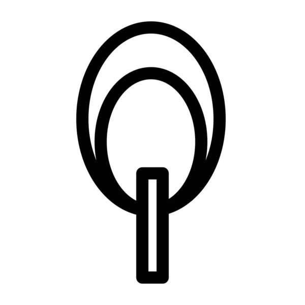 Icona Dell Albero Ovale Raffigura Albero Con Una Caratteristica Corona — Vettoriale Stock