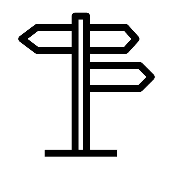 Піктограма Signpost Має Вертикальний Пост Декількома Спрямованими Знаками Які Вказують — стоковий вектор