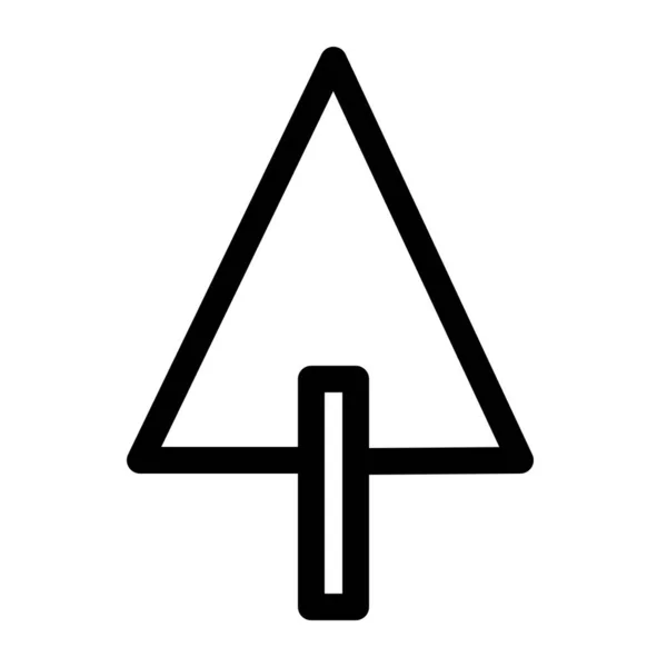 Ikona Tvaru Trojúhelníku Zobrazuje Zjednodušenou Siluetu Stromu Trojúhelníkovým Tvarem Symbolizuje — Stockový vektor