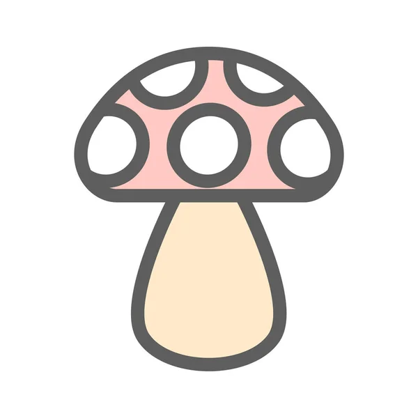 버섯은 일반적으로 줄기와 모자를 육체적인 균류입니다 그들은 들어오고 그들의 유일한 — 스톡 벡터