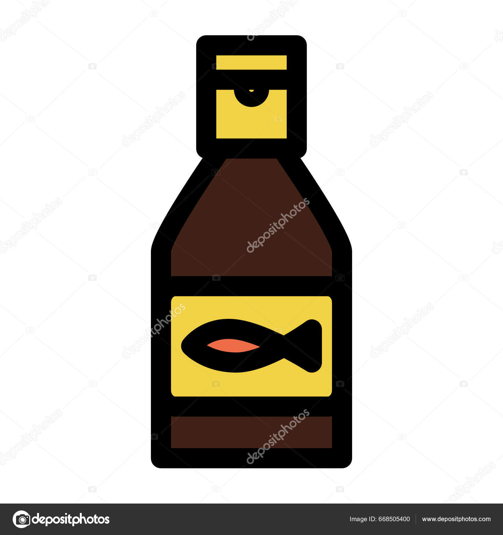 Fish Sauce Icon Represents Popular Condiment Made Fermented Fish Savory ...