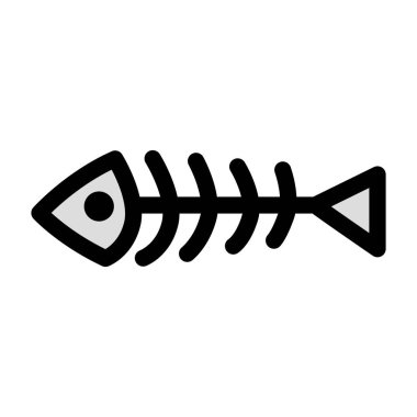 Balık kemiği ikonu, bir balığın iskelet yapısını temsil eder. Tipik olarak birbirine bağlı kemikler olarak tasvir edilir. Balıkları, deniz ürünleri içeriğini, menüleri veya restoranları sembolize eder..