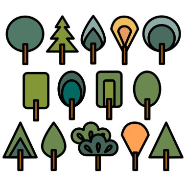 Ağaç ikonu dalları ve yaprakları olan bir ağacın basitleştirilmiş bir temsilini sergiliyor. Yaşam, istikrar ve yaşam için görsel bir metafor olarak hizmet ederek doğayı, büyümeyi ve çevreyi sembolize eder.