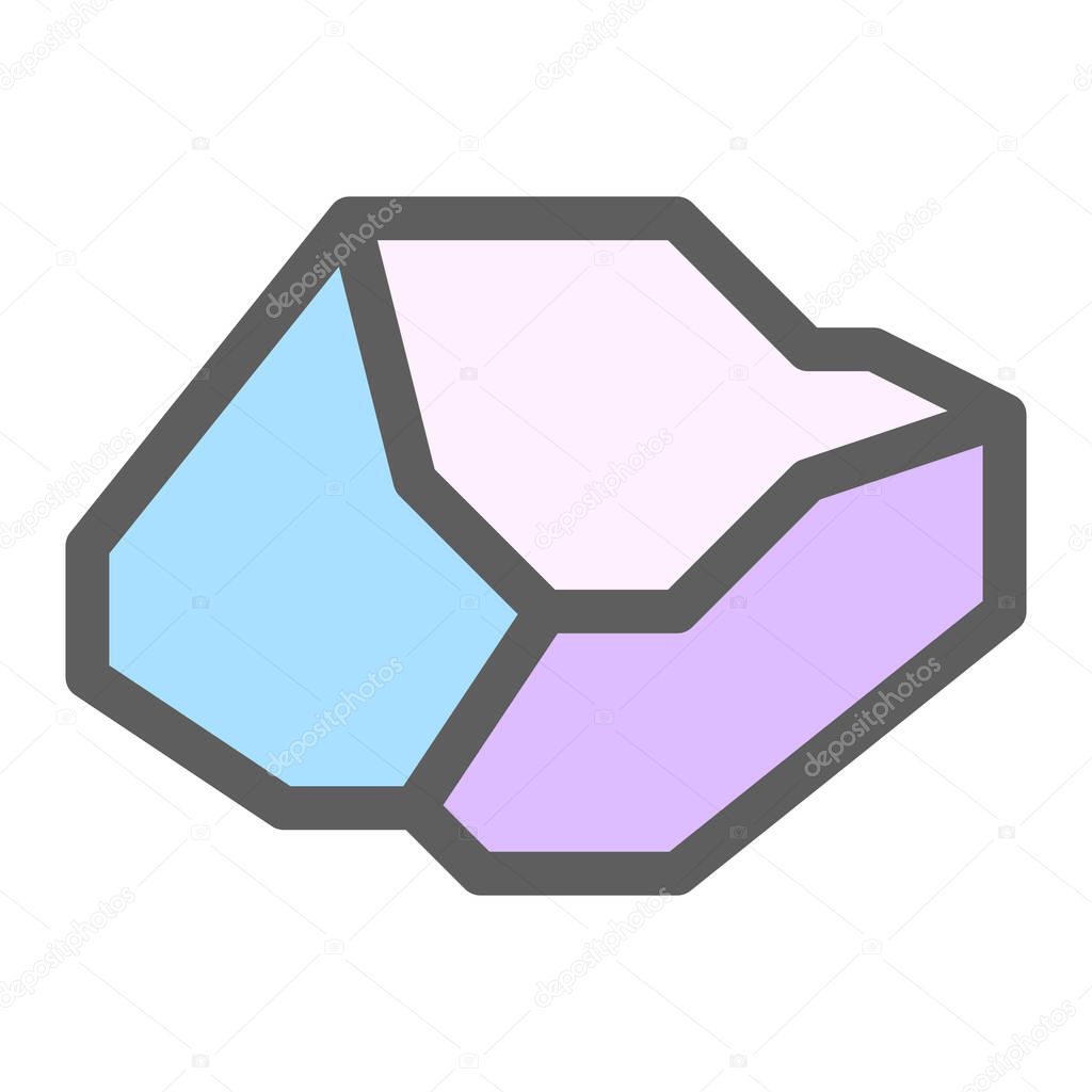 The pastel rock icon displays a simplified representation of a solid, natural rock formation. It symbolizes strength, stability, and the rugged beauty of geological formations found in landscapes and outdoor