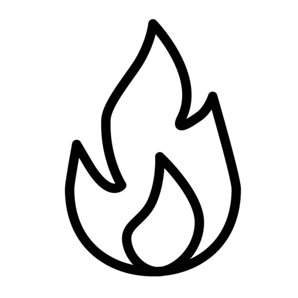Fire Flat Outline Icon Represents Flames Simplified Flat Design Symbolizes — Stock Vector