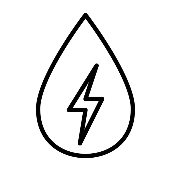 Het Waterenergieicoon Toont Watergolven Met Bliksemschichten Symbool Voor Opwekking Van — Stockvector