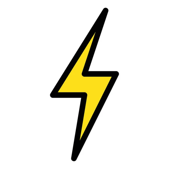 Lightning Flat Outline Icon Depicts Simplified Representation Lightning Bolt Flat — Stock Vector